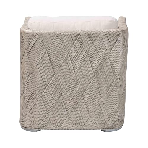 Sillón Lounge tejido a mano en ratán blanco miniatura 6