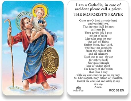 San Francis Imports Holy cards wallet size for Catholics including St Jude Our Lady of Guadalupe St Michael St Joseph St Anthony Prayer and Hail Mary, St. Peregrine St. Christopher
