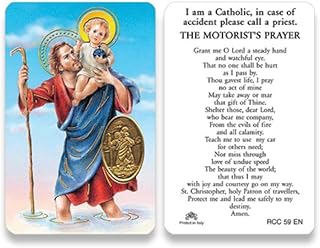Holy cards wallet size for Catholics including St Jude Our Lady of Guadalupe St Michael St Joseph St Anthony Prayer and Hail Mary, St. Peregrine (St. Christopher)