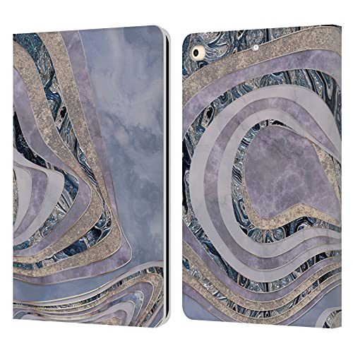 Étui portefeuille iPad 9.7 en cuir LebensArt Vagues précieuses pour tablettes Apple 2017 2018