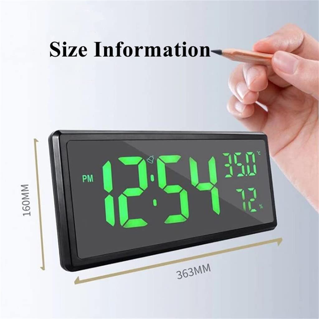 Reloj despertador digital con luz LED y función de temperatura, brillo que se oscurece por la noche