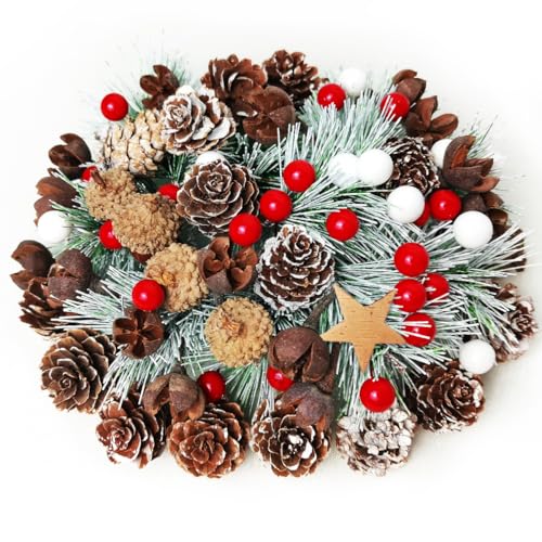 Adventskranz Selber Basteln Set - 100 Stück Weihnachtskranz Deko,...