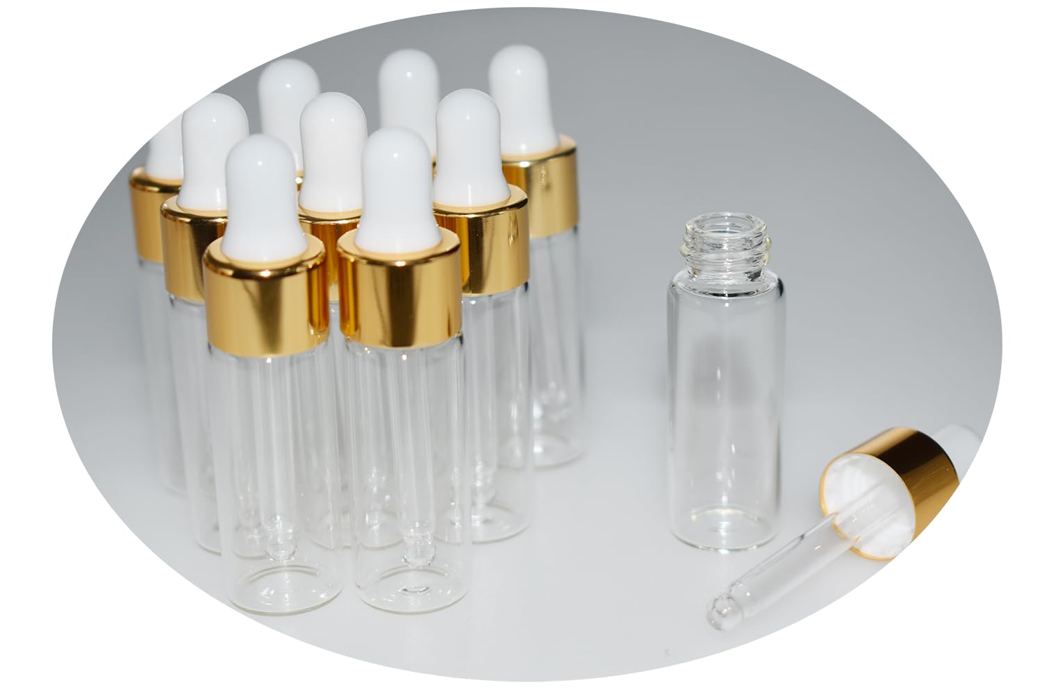 Small Dropper Bottle, 10pcs 5ml Mini Sample Dropper Bottles Mini Makeup Containers for Travel Liquids Tiny Glass