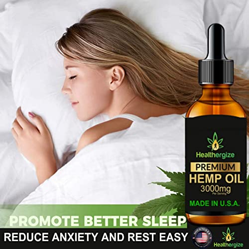 Healthergize Hemp Oil Premium, Non-GMO, Unrefined with Full Flavor and Natural Benefits, Pure Organic, for Calm, Sleep, Discomfort-Product of The USA - Image 5