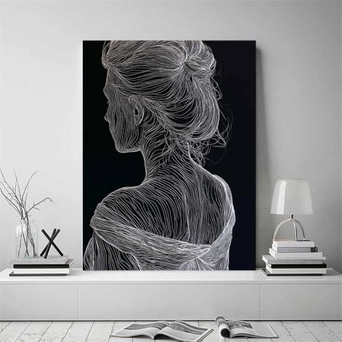 Affiche portrait noir et blanc femme décoration murale 60x90cm - 2
