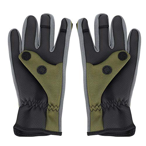 Vgeby Fishing Gloves, Winter Outdoor Windproof Waterproof Full Finger Glove For Snow, Ski, Biking, Fishing, Running, Hiking(Green) Fishing Gloves #TOP7