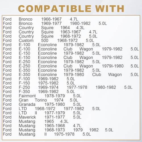 Image of Partsflow Full Engine Gasket Set Compatible with 1963-1982 Ford 260 289 302 V8 4.3L 4.7L 5.0L, 260-1125