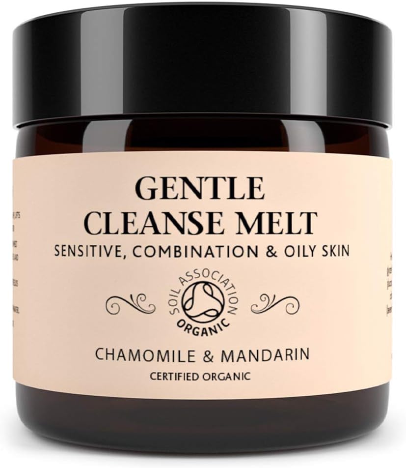 Gentle Luxury Cleansing Melt - Hot Cloth Cleanser Balm Makeup Remover and Skin Moisturiser - 100% Natural & Certified Organic, Chamomile & Mandarin (60g)