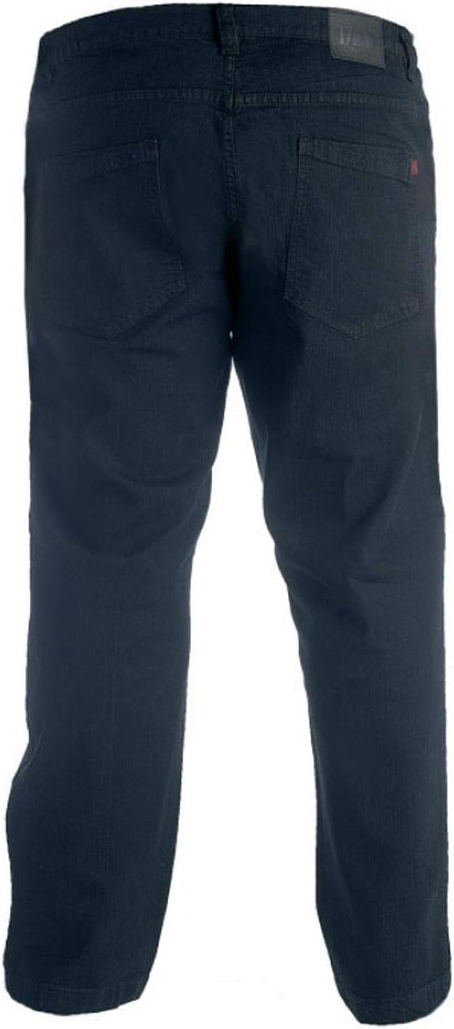 Duke London Men's Big & Tall Kingsize Relaxed Fit Stretch Jeans with Elasticated Waist 58" Black