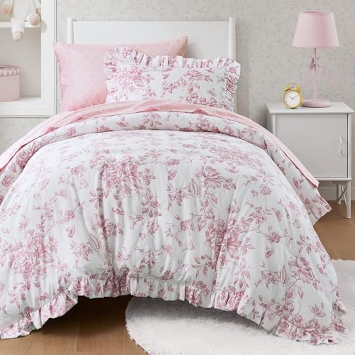 Madison Park Essentials Adele Comforter Set Pink Floral Twin XL