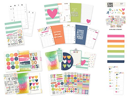 Carpe Diem Fitness Planner - A5 Inserts and Accessories - Fitness Tracking Insert Set, Tab Dividers, Dashboards, Doc It Journal, Bookmark Tablet and Stickers