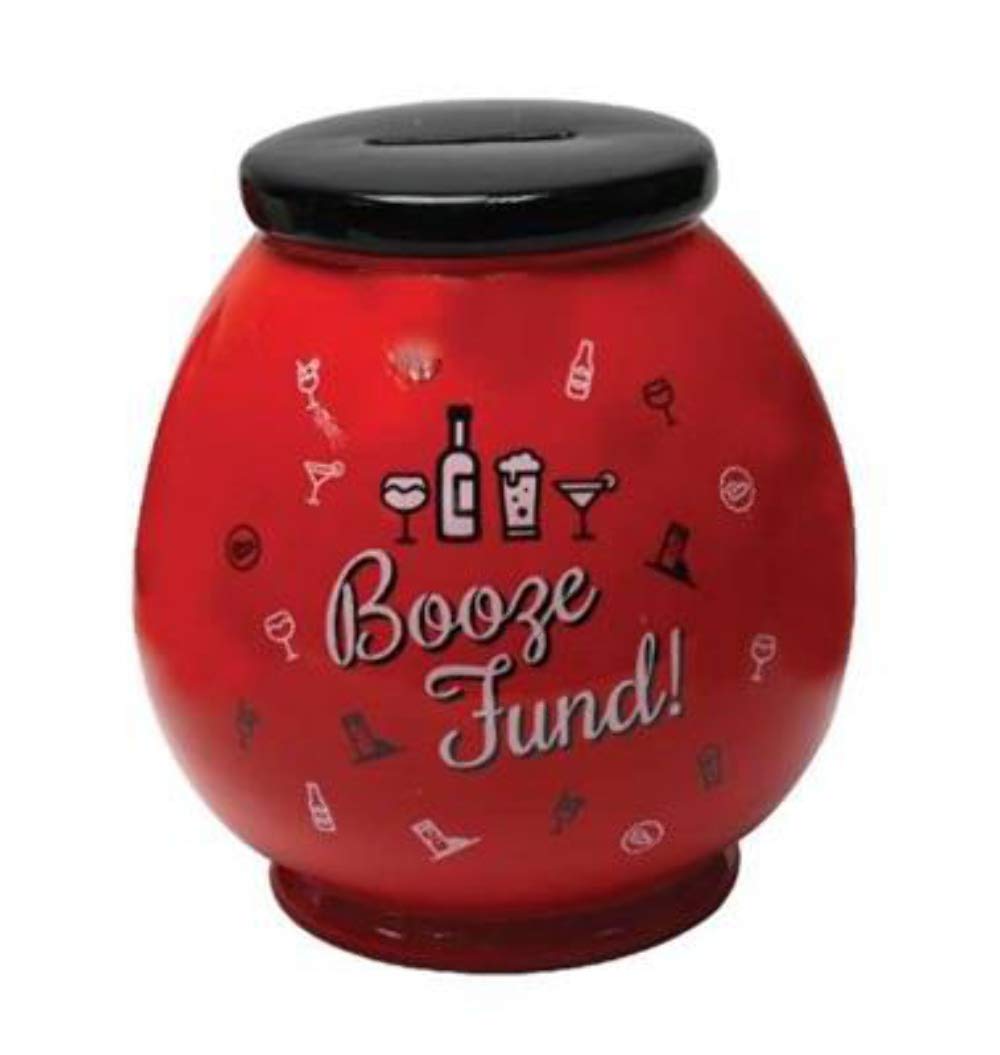 KOCAWIS"Booze Fund" Ceramic Fun Novelty Money Box Jar