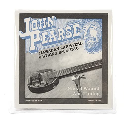 Cordes lap-steel John Pearse guitare hawaïenne 6 cordes Am6 jeu Nickel Wound 7310