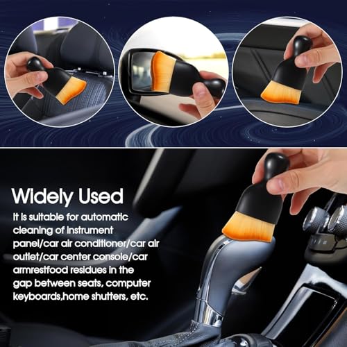 Image of Car Interior Detail Dust Brush,Soft Car Interior Detailing Kit Tools,Dash Duster Brush for Auto,Truck,SUV,RV Interior Cleaning-3 PCS