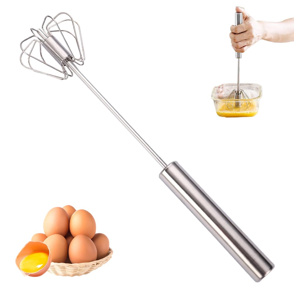 Stainless Steel Egg Whisk 2025 New Semi-Automatic Whisk Hand Push Rotary Whisk Blender for Baking Cooking Kitchen Hand
