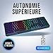 KLIM Chroma Tastatur Gamer French AZERTY Wireless – Hohe Leistung Hohe Leistung – Bunte Beleuchtung - Schwarz - RGB PC Windows, Mac PS4