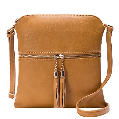 Image of Solene Womens Lightweight Medium Crossbody Purse with Tassel, Perfect Size Crossbody Bags for Daily Use, travel