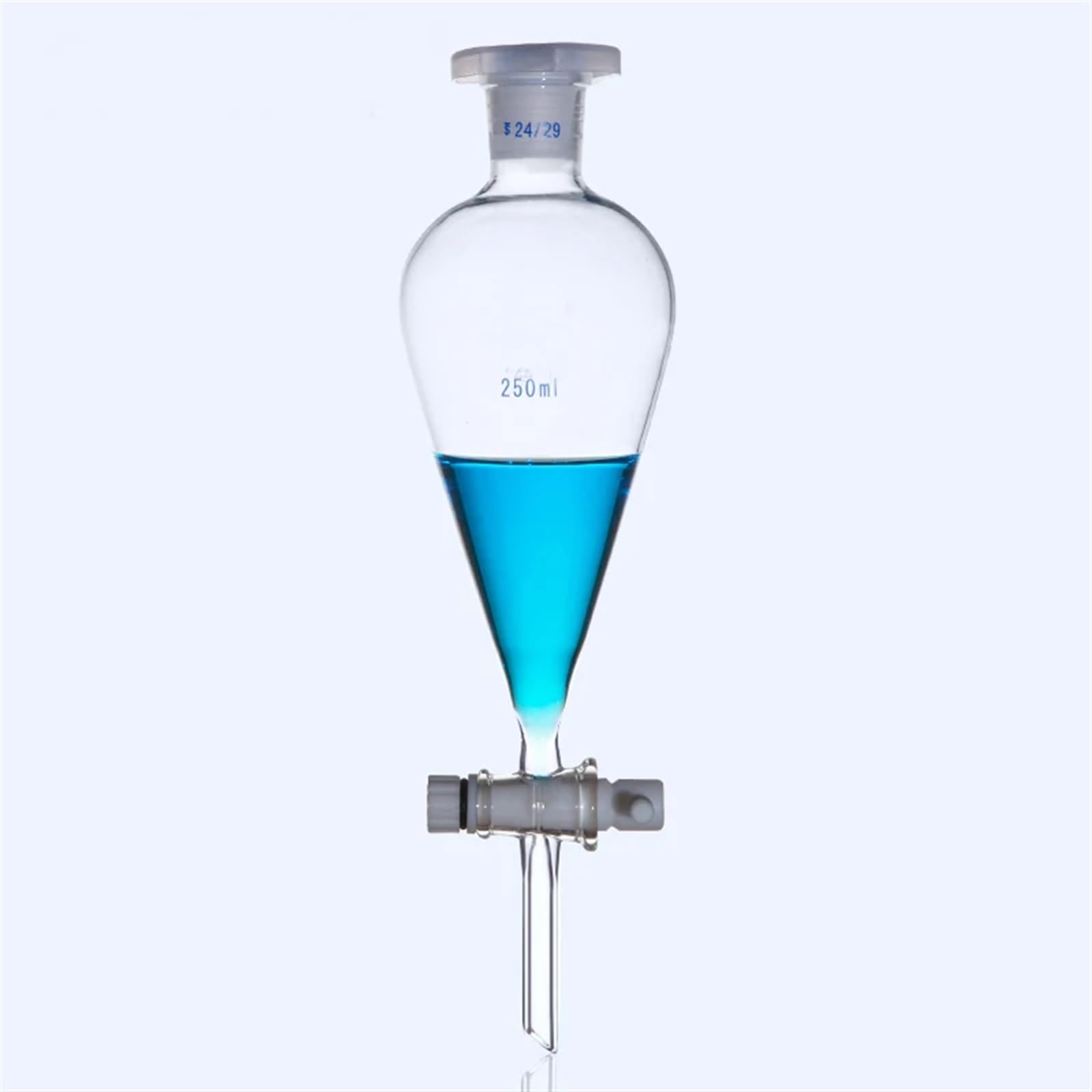 Birnenförmiger Scheidetrichter aus Laborglas(500mL PTEF)