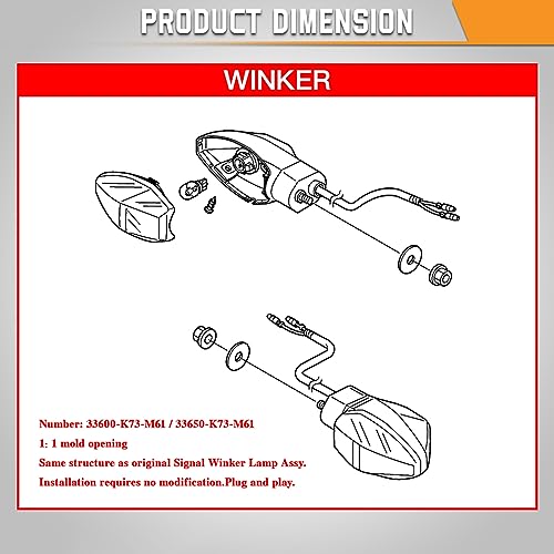 SAGNUS Substituição da lâmpada do pisca-pisca traseiro da motocicleta para 125/MSX125/RS150 OEM 3360