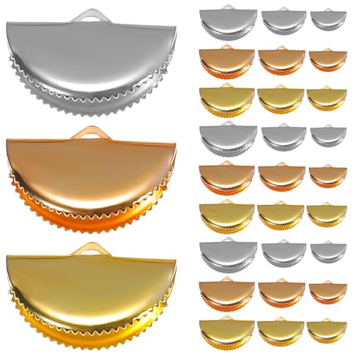 HAPINARY DIY Jewelry Making 60 Pcs Pinch Crimp Alloy Ends Cord Ends for Jewelry Projects