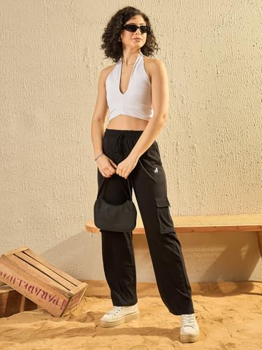 Image of Modeve Women's Cargo Style Track Pants - Summer Cotton Blend