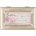 Cottage Garden Sister You Mean The World to Me Silvertone Embossed Floral Jewelry Music Box Plays Amazing Grace