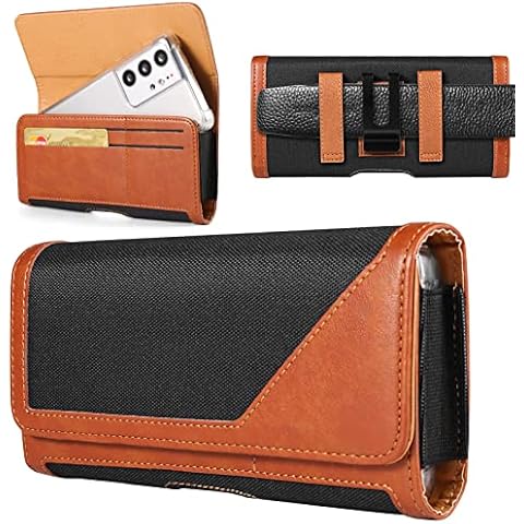 Nylon Belt Pouch Holsters for Men Compatible for iPhone 15 Pro Max/Galaxy A14 A15 A24 A34 A54 Note 20 10+ / Pixel 8 7 6 Pro/Motorola Edge Edge+ / OnePlus 12 11 / Nokia G310 G100 C110 (Black) Cover