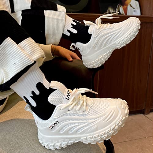 Lightweight Running Shoes for Kids, Mesh Running Shoes, Kids Knit Sneakers, Tennis Shoes for Girls Boys White3