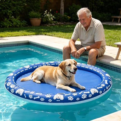 Flotteur de piscine pour chiens et animaux domestiques - Tapis gonflable de jeu
