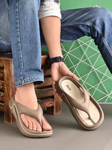 Image of DOCTOR HEALTH SUPER SOFT Men's EVA Flip Flops | Lightweight Cushioned Comfortable Thong Slippers | Anti-Skid Waterproof Soft Footbed Daily Wear Beach Bathroom Indoor Outdoor Flip Flops