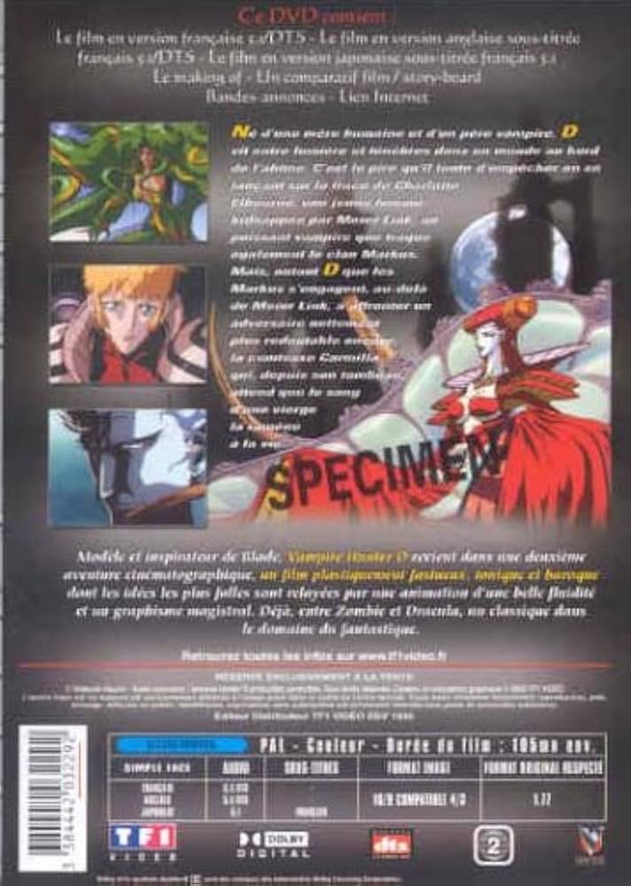 Vampire Hunter D, Bloodlust - édition 2 Dvd : Emi Shinohara