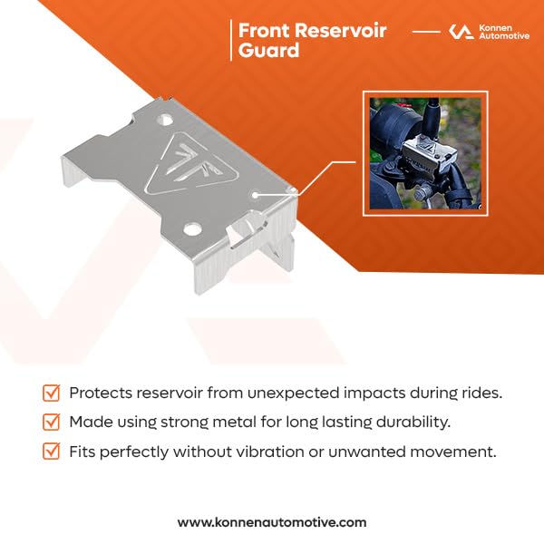 Image of Front Reservoir Guard Compatible With Triumph Speed 400 | speed T4 | Scrambler 400X | Scrambler 400XC (Silver, Pack of 1)