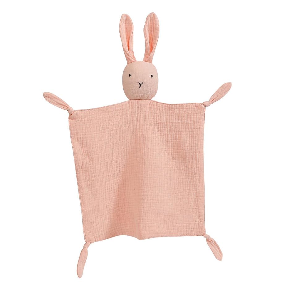 Chippi & CoBunny Loveys for Babies, Security Blankets for Babies Newborn, Lovies for Babies Girls Boys, Muslin Organic Lovey, Breathable Baby Comfort Blanket, Valentines Day Gifts for Babies (Pink)