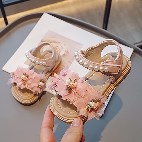 Girls' Sandals Summer Children's Soft Sole Shoes Pearl And Flower Decoration Fashion Girls' Toddler Jelly Sandals2