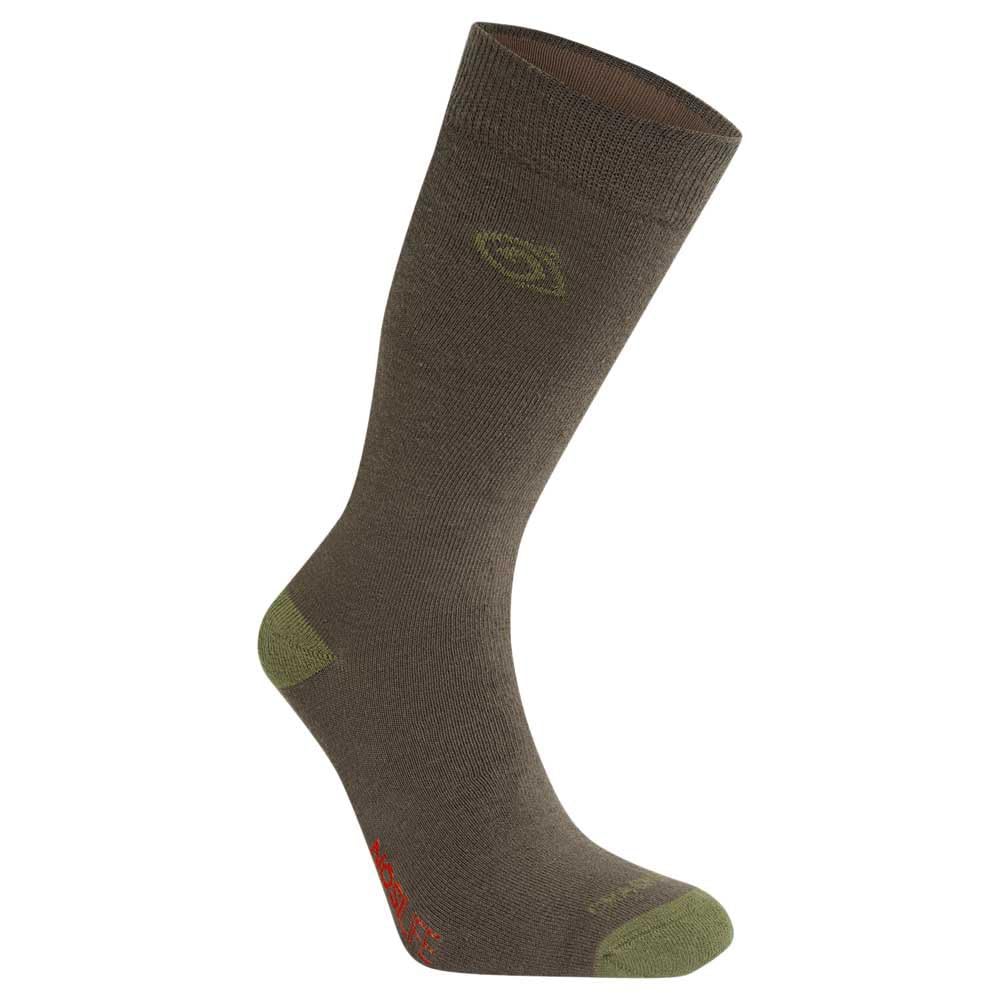 Craghoppers Unisex Green Nosilife Travel Single Pack Socks In Size 6-8