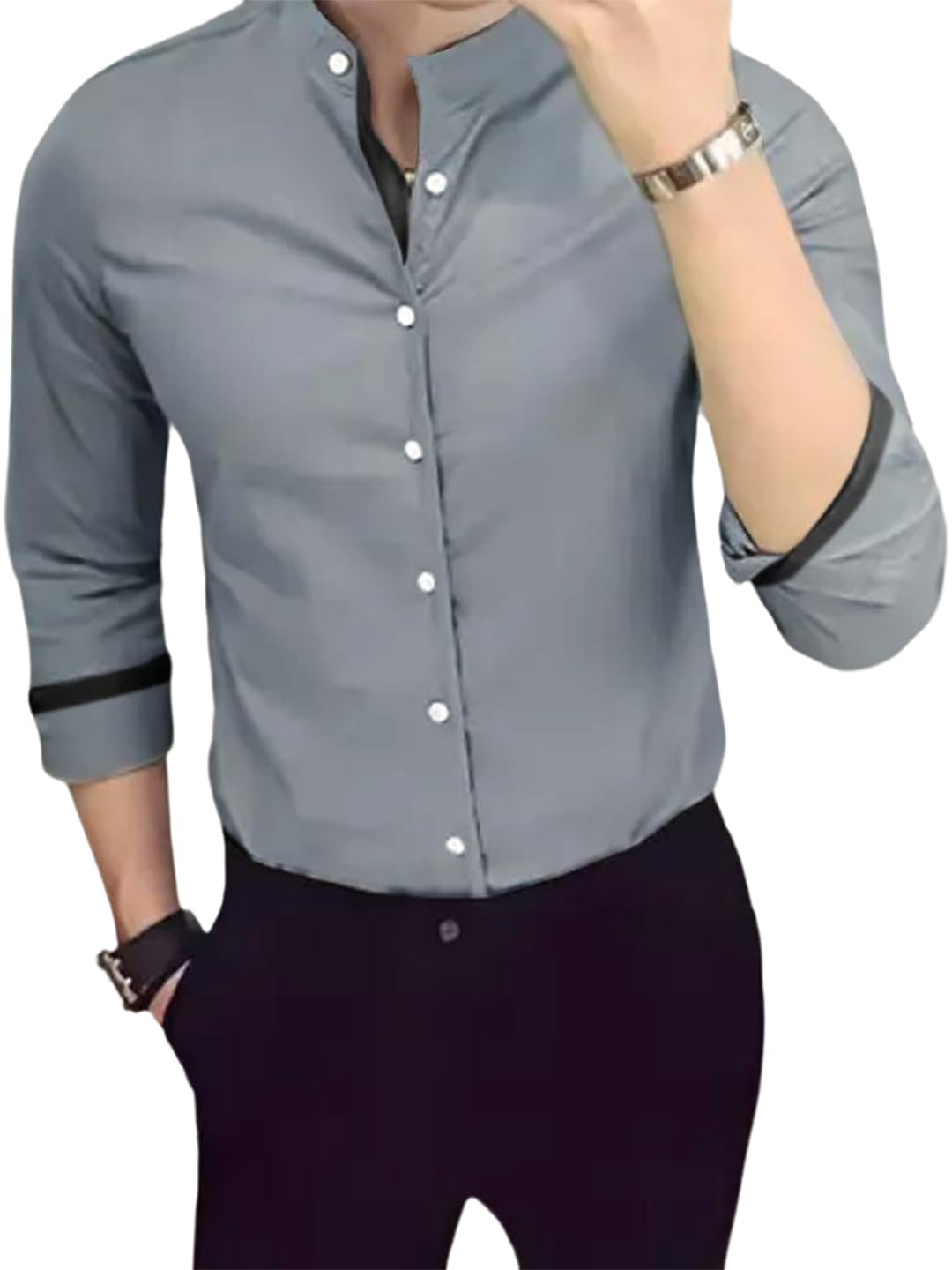 Casual Cotton Long Sleeve Shirt for Men Formal Wear Regular Wear-image-10