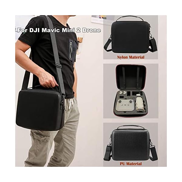 DJFEI Tasche für DJI Mini 2, Tragbare Tragetasche für DJI Mavic Mini 2 Drohne und Fernbedienung Zubehör, Tragbare PU… – Bild 3