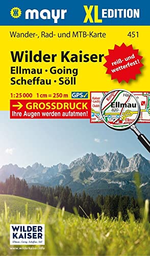 Produktfoto von Mayr Wanderkarte Wilder Kaiser - Ellmau - Going - Scheffau - Söll XL 1:25.000: Wander-, Rad- und Mountainbikekarte,…