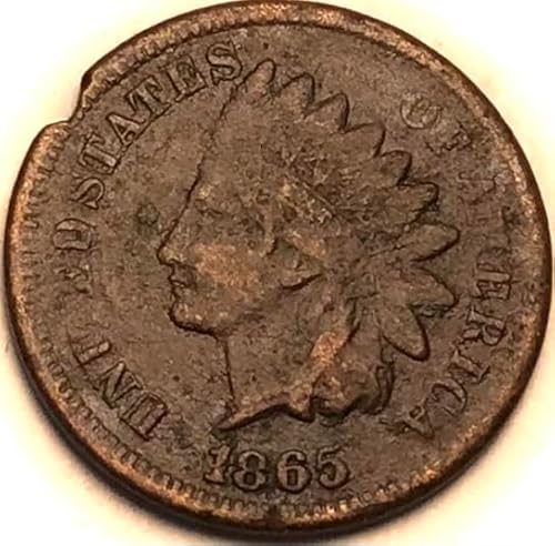 1865 P Indian Head Cent Penny About Good