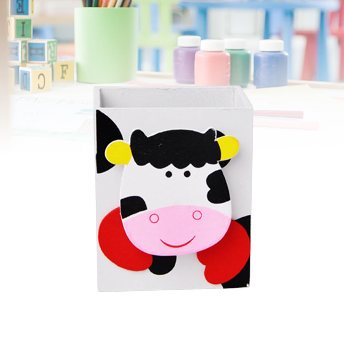 Ciieeo Cartoon Animal Pen Holder Cute Desk Organizer for Home Office School Cow Sturdy and Lightweight Stationery Storage for Pencils Cosmetics and More - Image 2