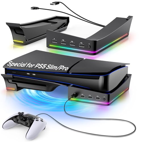 SOPORTE HORIZONTAL CON LUZ RGB PARA PS5 SLIM, SOPORTE DE BASE PARA PLAYSTATION 5 SLIM DISC/EDICIóN DIGITAL CON 14 LUCES COLORIDAS Y 4 PUERTOS USB, SOPORTE ESTABLE PARA ACCESORIOS DELGADOS DE PS5
Soporte horizontal con luz RGB para PS5 Slim, soporte de base para Playstation 5 Slim Disc/edici...