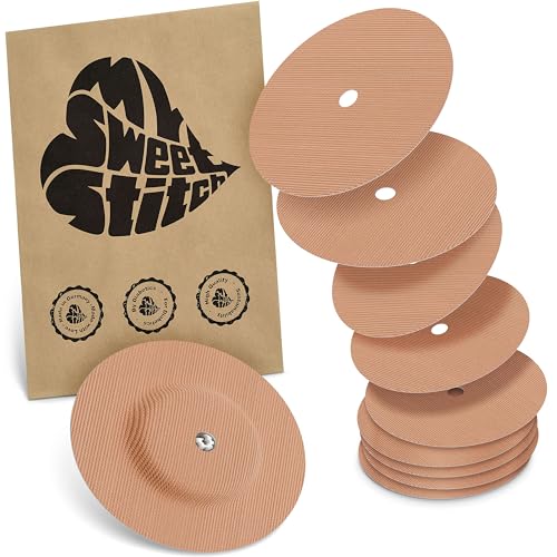 MySweetStitch - 10 x Parche FreeStyle Libre 1 & 2 Redondo con agujero de ventilación, Overpatch Ø 65 mm, protector sensor, parches sensor, impermeable, transpirable, Beige