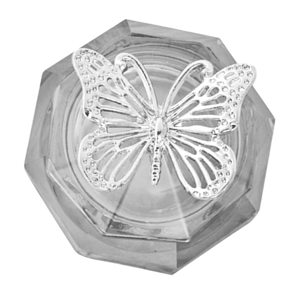 NOLITOY Crystal Glass Nail Dappen Cup with Lid, Acrylic Liquid Powder Bowl Monomer Dish Butterfly Glass Crystal Cup Glassware Tools for Acrylic Nail Art Kit