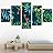 SIGNWIN 5 Panel Canvas Wall Art Modern Art Decorative Elements Fun Illustrations Leaves Multicolor Patterns for Home Decorations Ready to Hang - 60"x32"