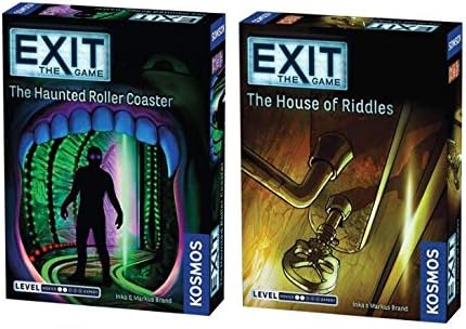 Thames & Kosmos Exit The Game Bundle of 2: Haunted Roller Coaster and House of Riddles (2 Items)