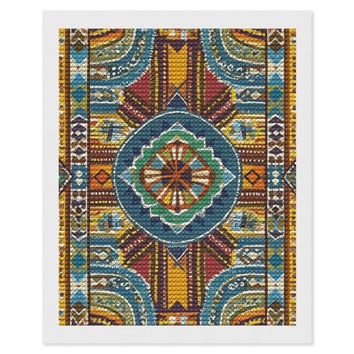 Peinture diamant style africain 40,6 x 50,8 cm avec strass ronds