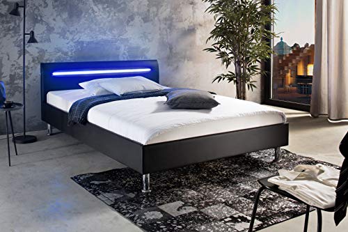 sette notti Miami Tagesbett, Kunstleder, Schwarz, Einzel Cover