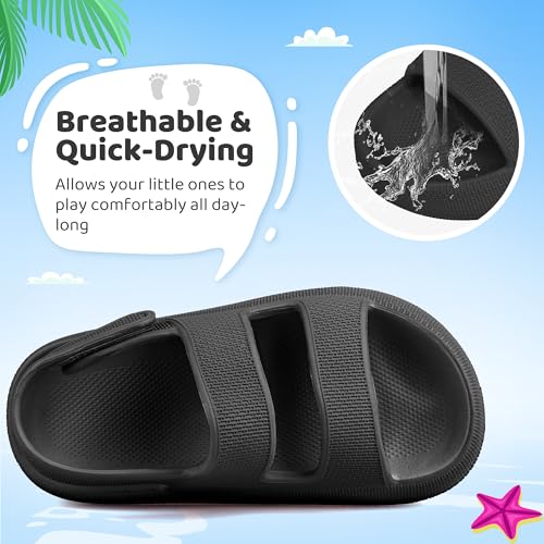 Kids Sandals Boys Girls Cloud Slide Sandals Open Toe Sports Sandals EVA Thick Sole Water Sandals with Hook and Loop Back Strap3