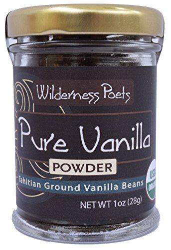 Wilderness Poets Pure Vanilla Powder - Organic Vanilla Bean Powder - Tahitian Variety, 1 Ounce (28 Grams)