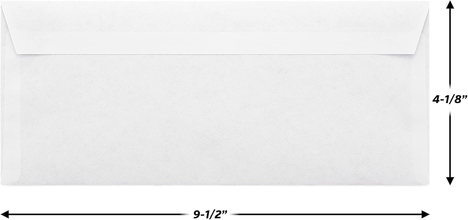 Mead No.10 Envelopes, Security, Press-it Seal-it, 4-1/8" X 9-1/2", White, 45 Per Box (75026)